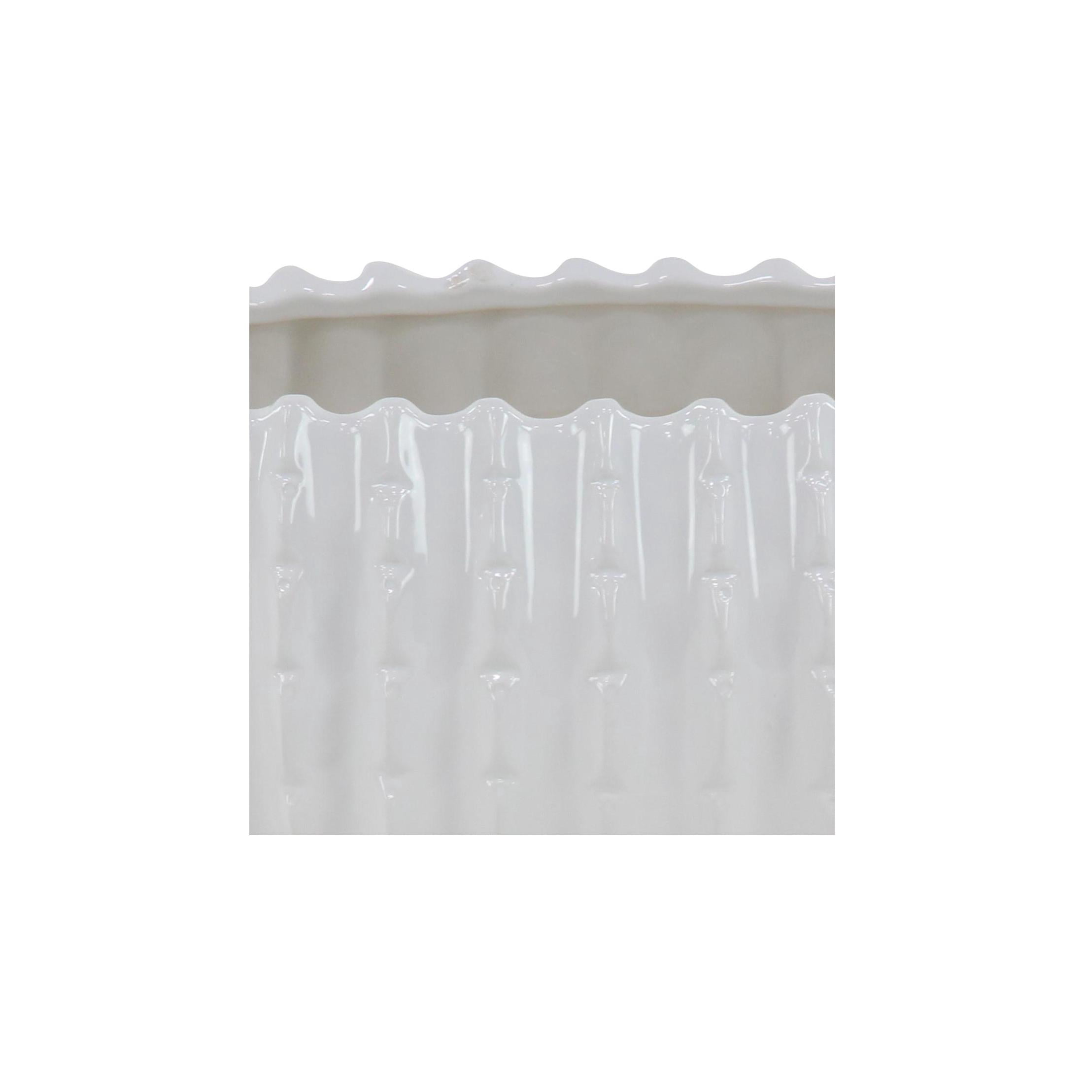 DecMode 17", 13", 8"W White Ceramic Planter (3 Count)