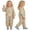 E004-Beige, variant on hengsof Girls Hooded Rain Suit Fashion Print Button Waterproof One Piece with Bib Pants Outdoor Anti Stain Coverall for Kids Ages 1-8