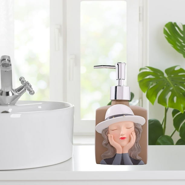 Hand Press Soap Dispenser Refill Container Empty Light Brown 330ml