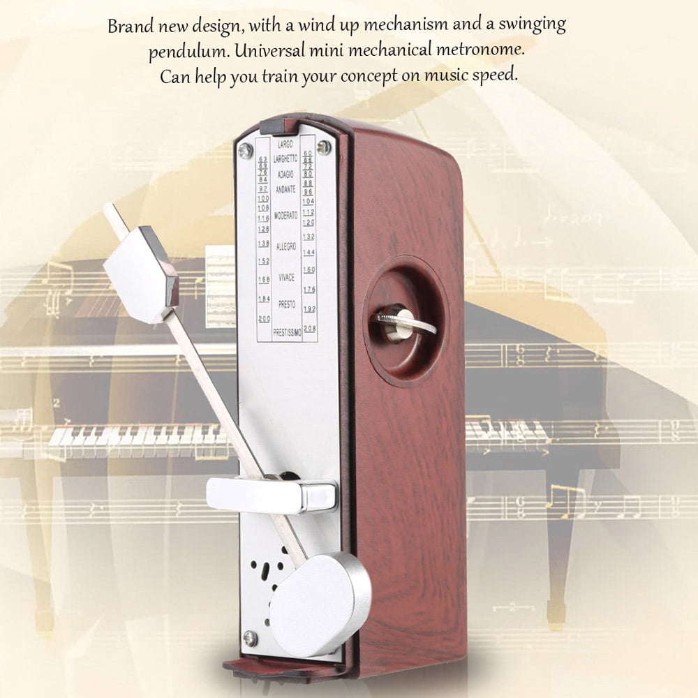 Portable Mechanical Metronome, Universal Instrument for Piano Guitar Violin Ukulele Chinese Zither, 11cm Height
