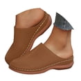 thumbnail image 2 of Wovix Women Closed Toe Sandals Comfortable Platform Summer On Slippers Beach Casual Comfort Wide Width Sun Protection Shoes Brown 42, 2 of 8