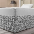 thumbnail image 1 of Abstract Bed Skirt, Greyscale Tones Natural Vortex of Fish Skin Like Motifs Illustration, Elastic Bedskirt Dust Ruffle Wrap Around for Bedding Decor, 4 Sizes, White and Charcoal Grey, by Ambesonne, 1 of 2