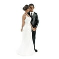thumbnail image 1 of Pastel De Bodas Muñeca Resina Novio Novia Negro Pareja Figurita Pastel Soporte Topper, 1 of 6
