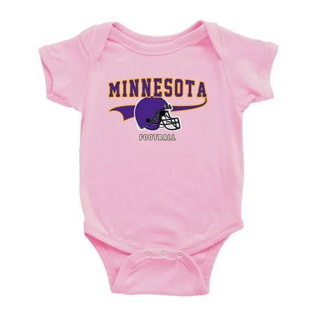 

Cute Minnesota One-piece Outfits Football Jersey Baby Clothes (Pink 12-18 Monthes)