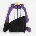 thumbnail image 2 of kamemir Womens Wool Coat Jacket Women Striped Lined Hooded Lightweight Outdoor Waterproof Windbreaker(Purple,S), 2 of 3