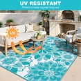 thumbnail image 4 of LOKHOM Outdoor Rug for Patio 5x8 ft Reversible Plastic Straw Patio Camping Rug, Floral Waterproof RV Mat for Camper Indoor Outdoor Carpet f, 4 of 8