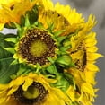 thumbnail image 4 of Girasol artificial ramo de flores simuladas boda fiesta tela de seda flor decoración floral falsa 7 ramas Eigraketly HA7017-00B, 4 of 6