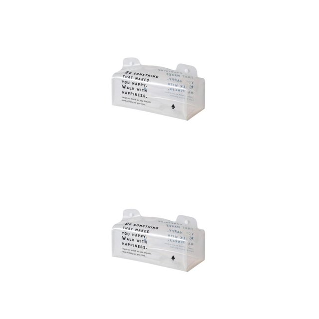 Wosthever Cubierta de pañuelos transparente Visible impermeable botón a presión caja de servilletas decoración de oficina dispensador de soporte Blanco 2piezas Wosthever CBP443406