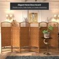 thumbnail image 2 of Red Lantern 4 ft. Short Fiber Weave Folding Screen - Dark Beige - 6 Panels, 2 of 7