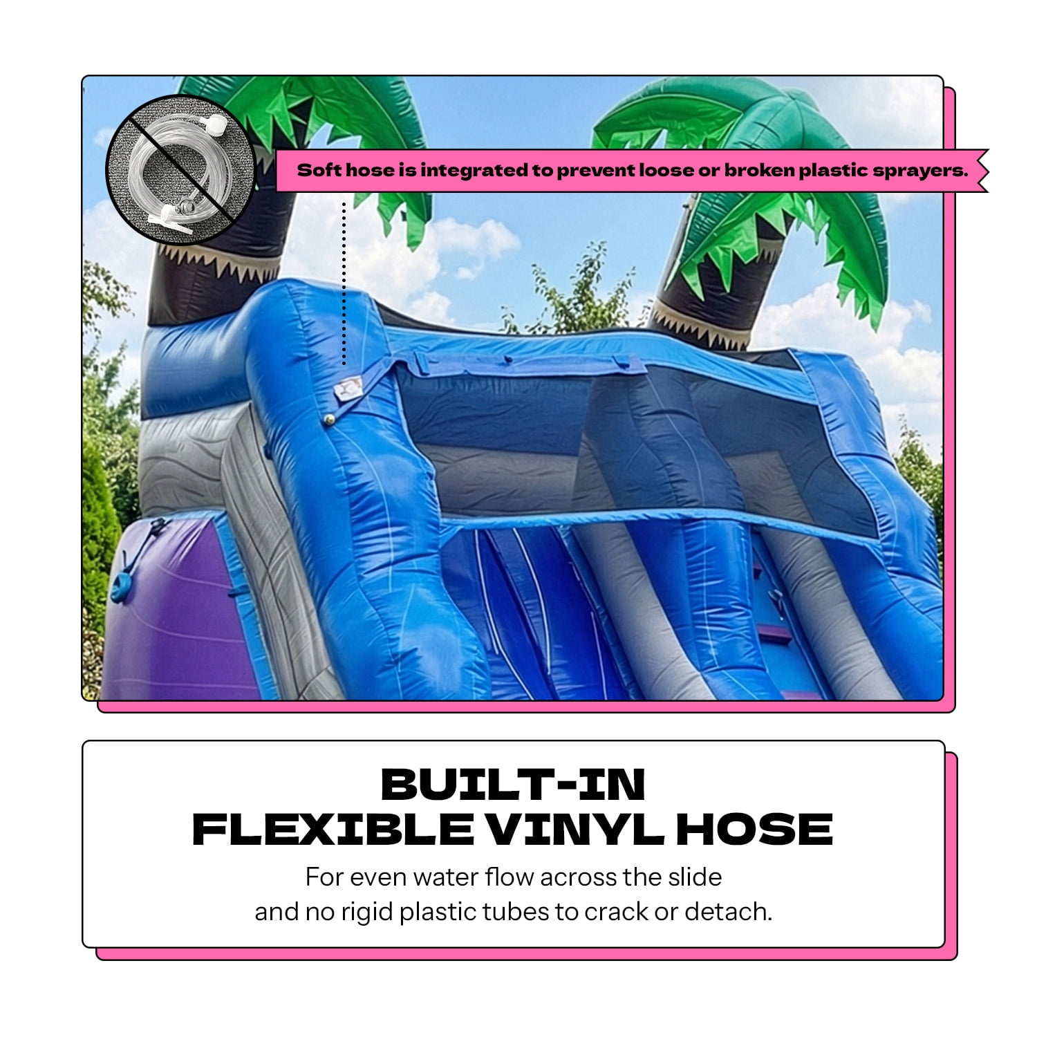 POP JUMP Tropical 23' Waterslide with Pool