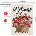 thumbnail image 3 of Drapeau de Jardin de la Saint-Valentin 12x18 Pouces Double Face pour Extérieur Petit Toile de Bienvenue Cœurs Rouges Eucalyptus Décoration de Jardin de Vacances, 3 of 6