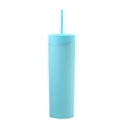 thumbnail image 1 of Billuyoard Botella de agua de 16OZ, vaso de paja esmerilado de plástico de 2 capas, bebida portátil, taza de té de la leche, soporte para café y jugo Mostrada Azur NO8 Billuyoard HA007950-10B, 1 of 6