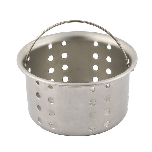 Kitchen Bathroom Stainless Steel Sink Drain Strainer Filter Screen Silver Tone