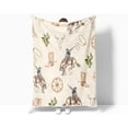 thumbnail image 4 of Western Cowboy Throw Blankets, Western Riding Horse Wild Tropical Cactus Flannel Warm Soft Cozy Fluffy Bed Couch Blanket, Farmhouse White Fleece Throws to Decorate The Room and Bedroom 50 x 60, 4 of 5