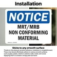 thumbnail image 3 of (2 Pack) Mrt Mrb Nonconforming Material OSHA Notice Sign 24 Inch X 18 Inch Vinyl Label Decal Sticker Weather Resistant, UV Protected for Workplace, Business, and Construction Site, Made, 3 of 7