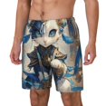thumbnail image 2 of Uemuo Exotic Blue Cat Pattern Mens Swim Trunks Quick Dry Board Shorts with Mesh Lining, Stretch Beach Shorts Quick Dry No-Chafing Board Shorts-3X-Large, 2 of 9