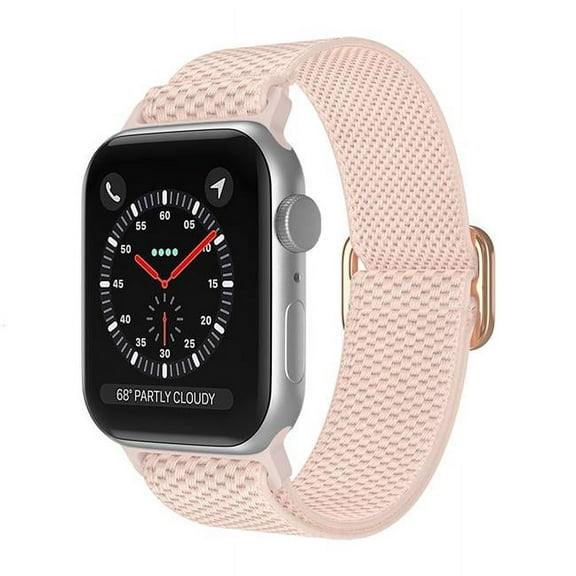 Worryfree Gadgets Nylon Braided Loop Bands Compatible with Apple Watch Band 42/44/45mm iWatch Strap- Pink