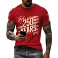 thumbnail image 4 of America 250 Years T Shirts for Men American Flag Print Waffle Short Sleeve Crew Neck T-Shirt Patriotic Pullover Classic Fit Beach Vacation Soft Tshirt, Red, #01 Red, 4 of 4