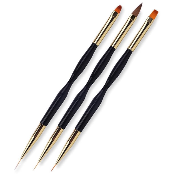 Pluma De Dibujo De Uñas De Doble Extremo Pluma De Arte De Uñas Pincel Pintura Dibujo Delineador Herramientas De Uñas 3 Uds Moyic CE006013-00