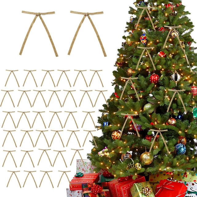 Decoración para el hogar con nudo de terciopelo, 36 piezas, lazo de terciopelo para árbol de Navidad, corona decorativa, decoración de habitación, hogar y cocina, artículos esenciales para dormitorio,