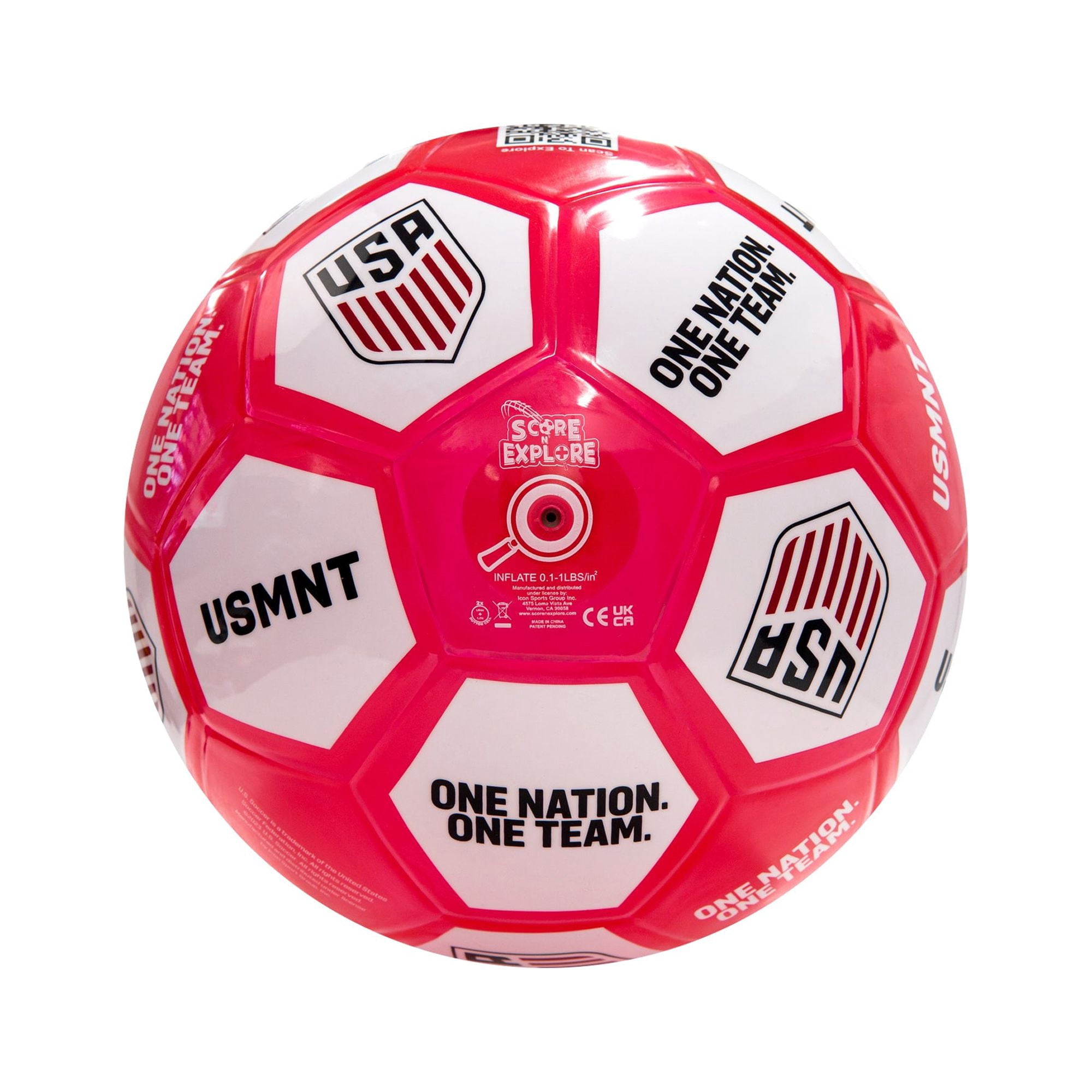 Score N' Explore Interactive Sound Ball | Light Up, Sound, and Counting Ball for Skills Training | U.S. Soccer USMNT Challenge Ball, Red
