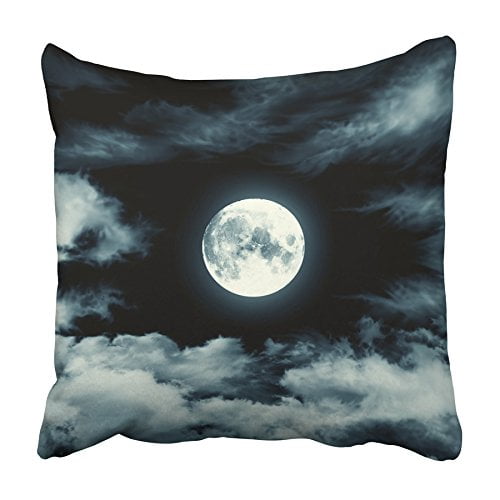 BSDHOME Black Night Nightly Sky with Large Moon Blue Full