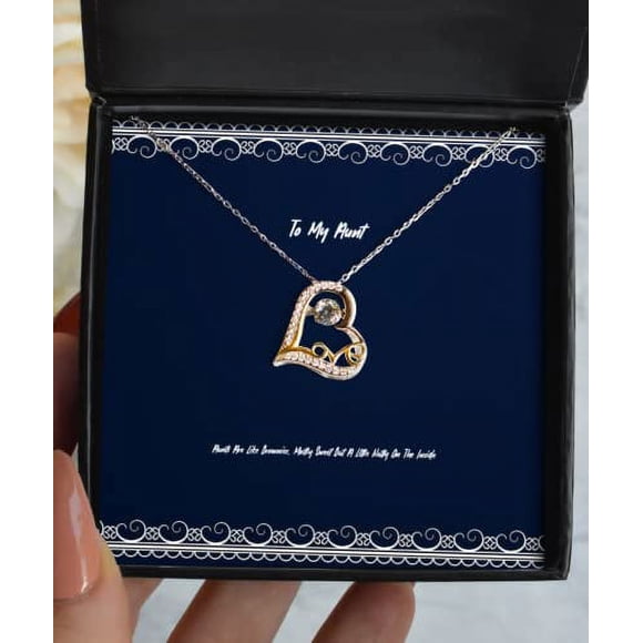 amangny Tantes Sont comme des Brownies, Doux Mais un Peu de Noix à l'Intérieur Collier d'Amour Dansant, Tante, Cadeaux Réutilisables pour Tante