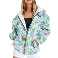 thumbnail image 2 of Floral Print Women's Hoodie Long Sleeve Zip Up Relax Fit Spring Fashion Sweatshirt Crewneck Loose Fit Pullover Tops, 2 of 5