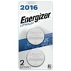 Energizer 2016 Batteries (2 Pack), 3V Lithium Coin Batteries