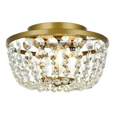 10 in. Cora 3 Light Flush Mount Ceiling Light, Brass