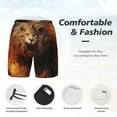 thumbnail image 3 of Yiaed Cool Fire Lion Print Mens Swim Trunks Bathing Suit Compression Liner Beach Swim Shorts Swimwear Quick Dry Zipper Pocket No-Chafing Board Short-X-Large, 3 of 6