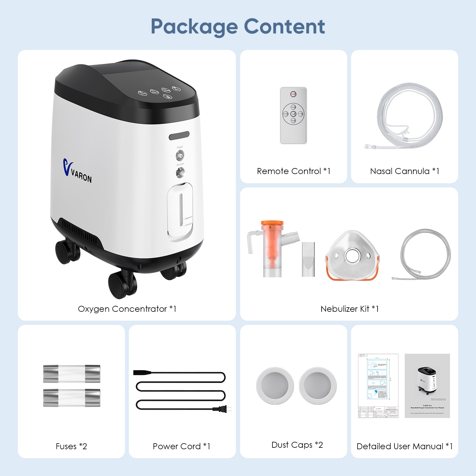 Nantfun Upgraded 1-9/&L Tube Machine 90% Out Portable OO2 Concentrator for Home T68