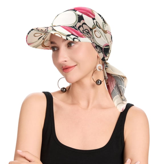 Minzimin Women's Summer Chemo Headwear Brim Visor Hat Beanie Hat