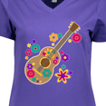 thumbnail image 4 of Inktastic Acoustic Guitar with Colorful Flowers Women's V-Neck T-Shirt, 4 of 5