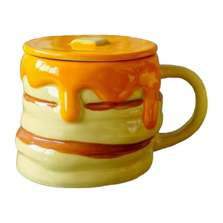 

Cute Ceramics Cup Drinks Tea Cup with Lid and Handle Milk Juice Mug 300ml Coffee Mug for Birthday Housewarming Wedding Party New Years Gift