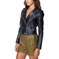 thumbnail image 2 of HOT! Women's Genuine Black Lambskin Leather Jacket Slim Fit Biker jacket Coat W437, 2 of 4
