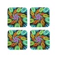 thumbnail image 1 of Vsdgher Hippie Style Print Leather Coasters for Drinks, Durable Drink Coasters 4 Set for Tabletop Protection, Luxurious Home Décor and Housewarming Gift-Square, 1 of 6