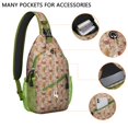 thumbnail image 2 of Sling Backpack,Brown Christmas Gingerbread and Drink Pattern Sling Bag with Water Bottle Holder,Waterproof Sling Bag for Men/Women with Headphone Jack for Hiking,Travel, 2 of 6