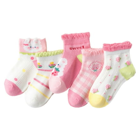

Non Skid Anti Slip Crew Socks With Grips For Baby Infant Toddlers Kids Gril Style 2 M，G143482