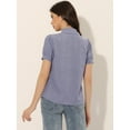 thumbnail image 4 of Blusa De Gasa Con Cuello Peter Pan Y Manga Corta Con Lunares Para Mujer Morado Claro L, 4 of 6