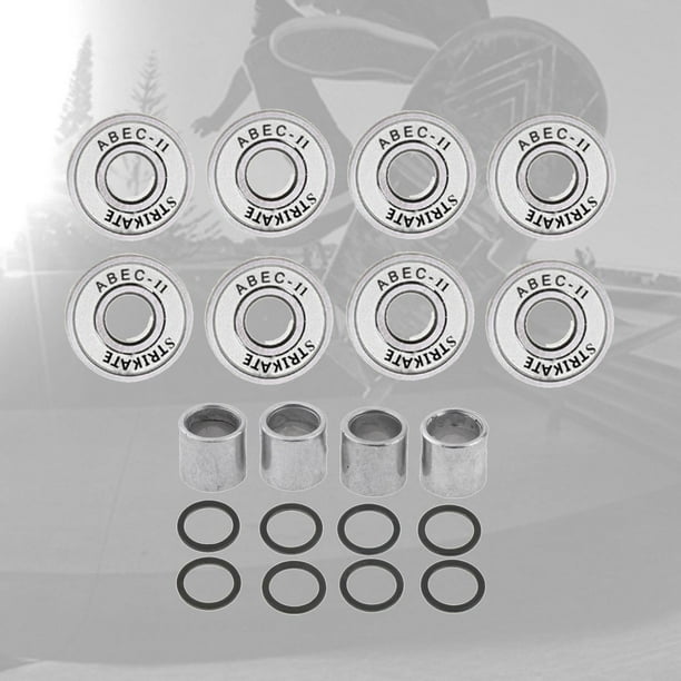 8 piezas de rodamiento de monopatín ABEC Longboard patines en línea ruedas de scooter rodamientos de reparación - blanco DYNWAVEMX Rodamiento de patineta