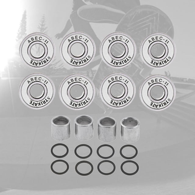 8x Rodamiento de monopatín Patines de ruedas Doble blindaje Patines en línea Ruedas Bola blanco Cola Rodamiento de patineta
