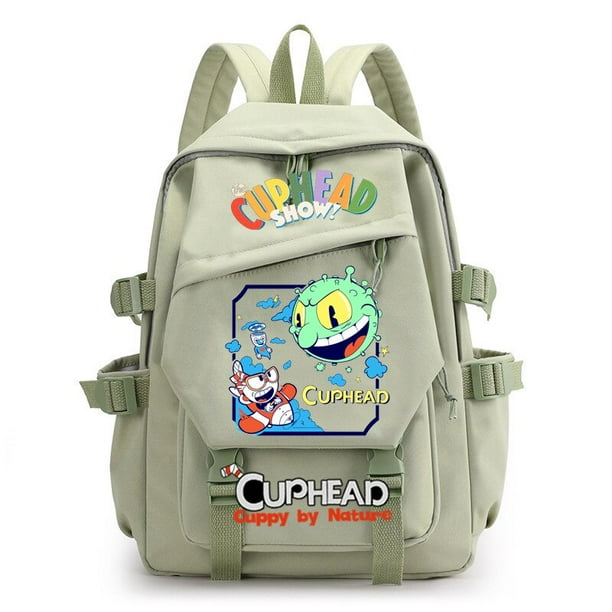 Mochila Cuphead de cartón para niñas y niños, mochila escolar de gran capacidad para ordenador portátil, mochila multifunción impermeable, mochila de Anime6 Deng Xun unisex