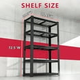 thumbnail image 2 of 72"H All-Metal Garage Shelving Unit and Storage, Easy Assembly Shelves, Heavy-Duty Adjustable Laminates Shelf, Steel Shelves for Warehouse,Basement, 35.4"W*15.7"D*72"H, Black, 2 of 8