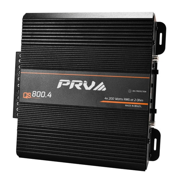 PRV Audio QS800.4 2 Ohm Amplificateur Audio de Voiture Compact 4 Canaux 4 x 220 Watts RMS à 2 Ohms - 800 Watt Amplificateur Haute Puissance Stéréo 12 Volts Amplificateur Classe D Portée Complète Pontable