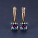 thumbnail image 1 of Square Cut Black Stone Emerald Earrings 18K Gold Plated Ornament For Women Daily Decor Jewelry, 1 of 5
