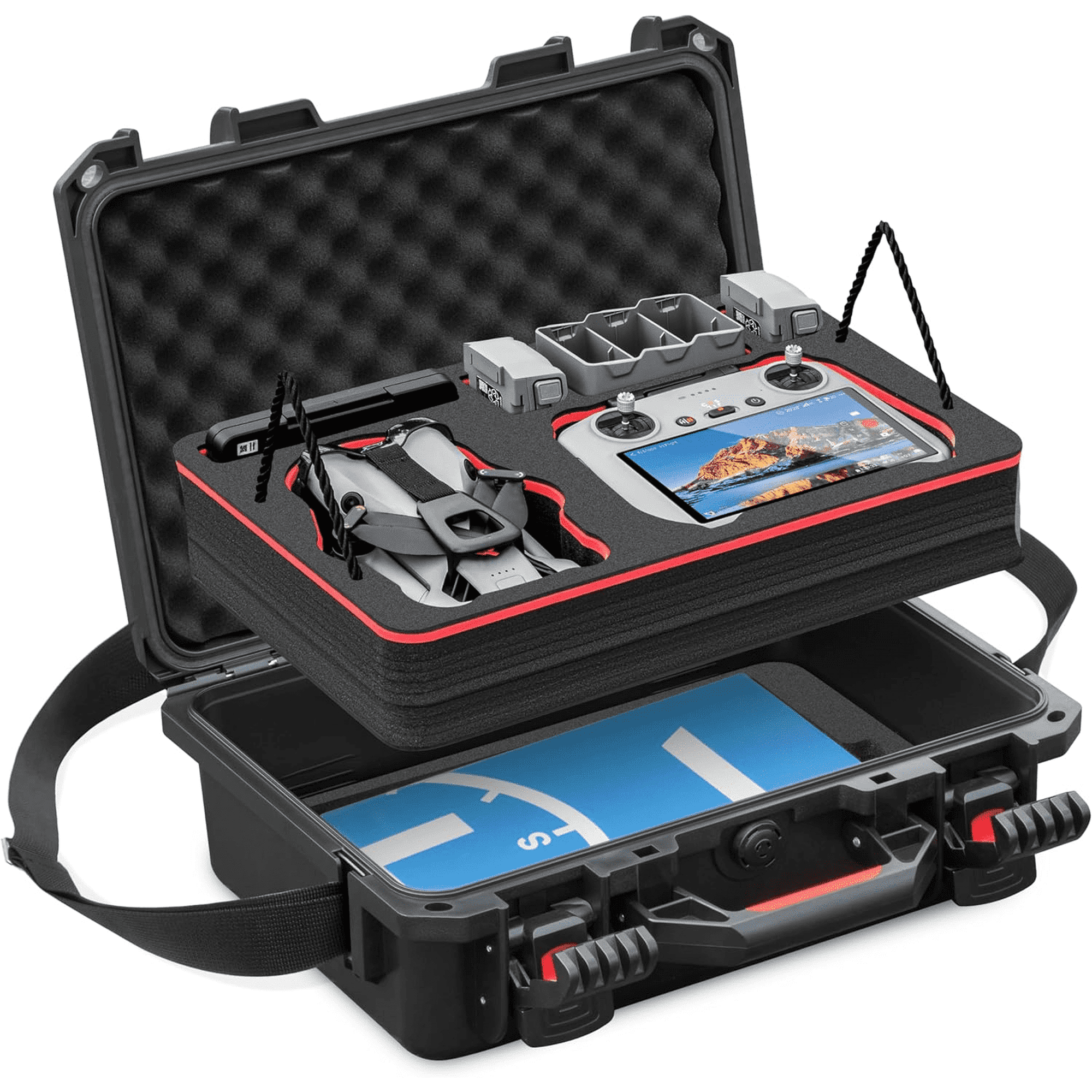 STARTRC PHOTO DJI Mini 5 Pro Dual Layer Waterproof Hard Case, IP67, for Fly More Combo RC2/RC-N3, 6 Batteries, Charging Hub, Filter Set and Accessories