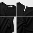 thumbnail image 5 of Valcatch Women Short Ruffled Sleeve Wrap Pencil Dresses V-Neck Wedding Guest Cocktail Party Formal Work Dress, 5 of 8