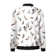 thumbnail image 4 of Gibobby Chaquetas diarias informales para mujer, chaqueta informal ligera con cremallera, abrigo con estampado Floral, cuello levantado, prendas de vestir deportivas , Tops (Blanco, L), 4 of 5