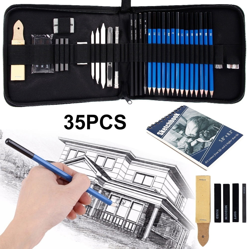 Willstar 71PCS/set Professional Drawing Kit Sketch Pencils Set Art Sketching  Painting Supplies with Carrying Bag 